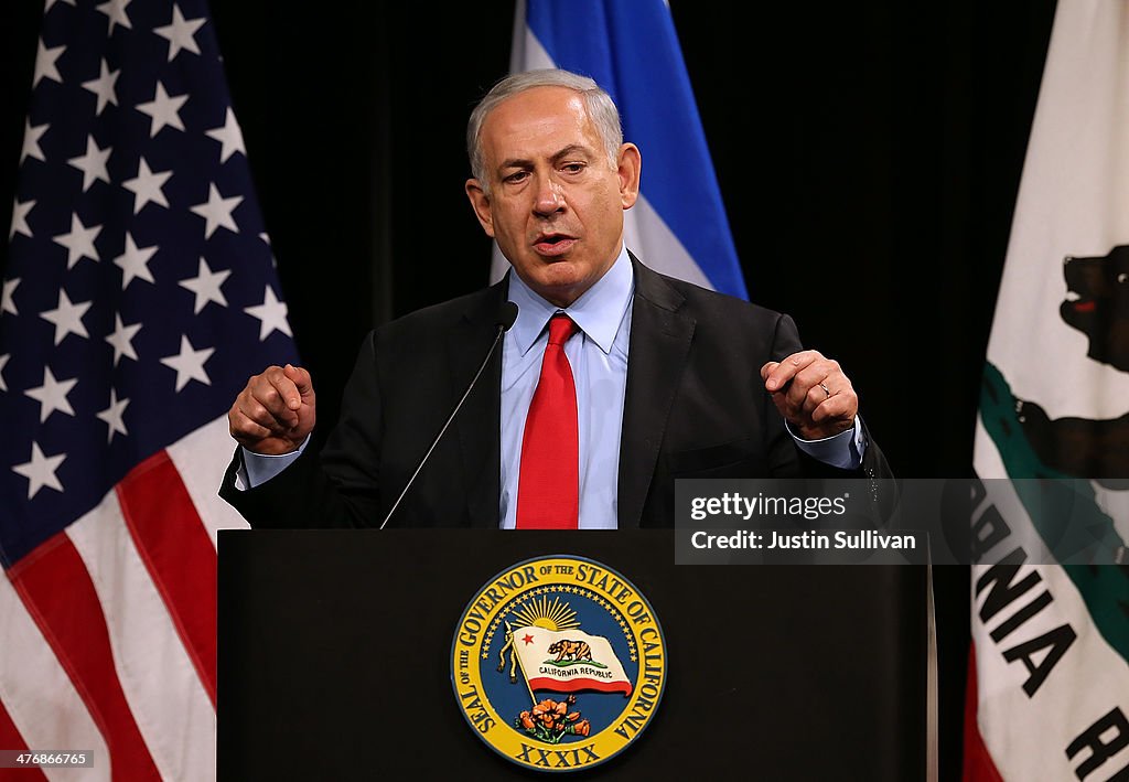 Israeli Prime Minister Netanyahu Meets With California Gov. Jerry Brown In San Francisco