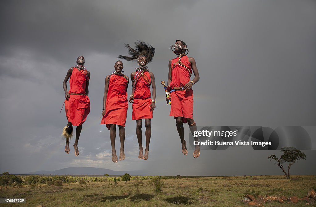 Jumping Masai men.