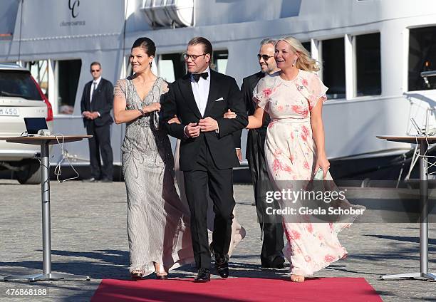 Crown Princess Victoria of Sweden and her husband Daniel, Duke of Vastergotland, Crown Princess Mette Marit of Norway, Princess Maertha Louise of...