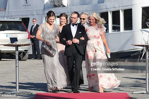 Crown Princess Victoria of Sweden and her husband Daniel, Duke of Vastergotland, Crown Princess Mette Marit of Norway, Princess Maertha Louise of...