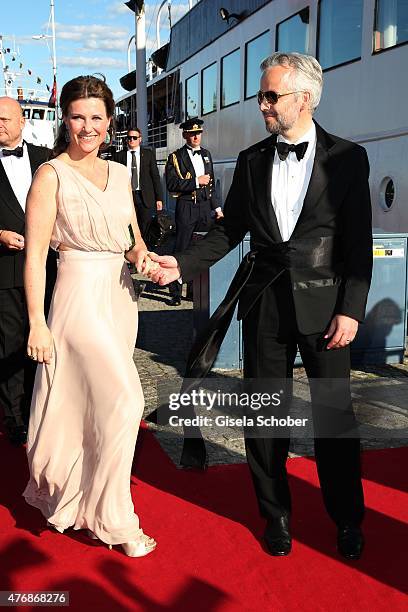 Princess Maertha Louise of Norway and her husband Ari Behn arrive for the private Pre-Wedding Dinner of Swedish Prince Carl Philip and Sofia...