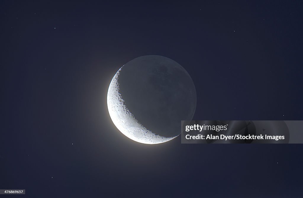 December 17, 2012 - Waxing crescent moon with Earthshine.