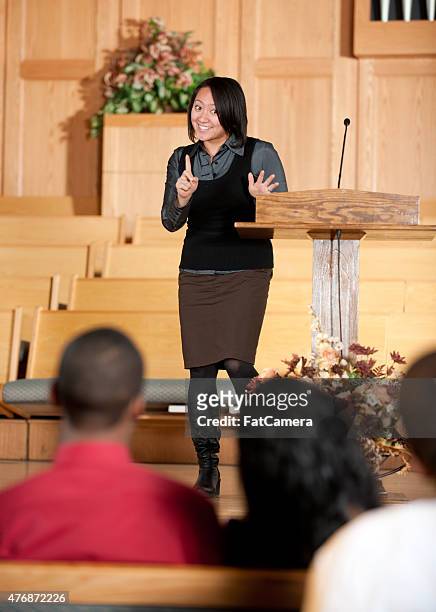 female preacher - preacher stock pictures, royalty-free photos & images