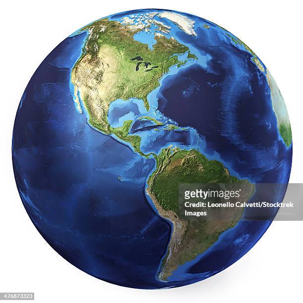 ilustraciones, imágenes clip art, dibujos animados e iconos de stock de 3d rendering of planet earth, centered on north america and south america. - planeta terra