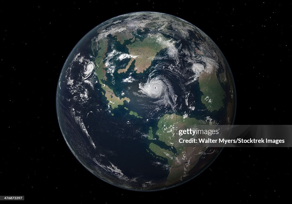 Planet Earth 90 million years ago during the Late Cretaceous Period.