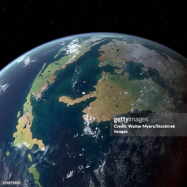 the western interior seaway as seen 75 million years ago from earth orbit. - indischer subkontinent abstammung stock-grafiken, -clipart, -cartoons und -symbole