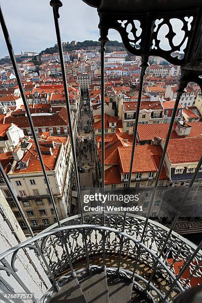 portugal, lisboa, baixa, view over the city - portugal tiles stockfoto's en -beelden