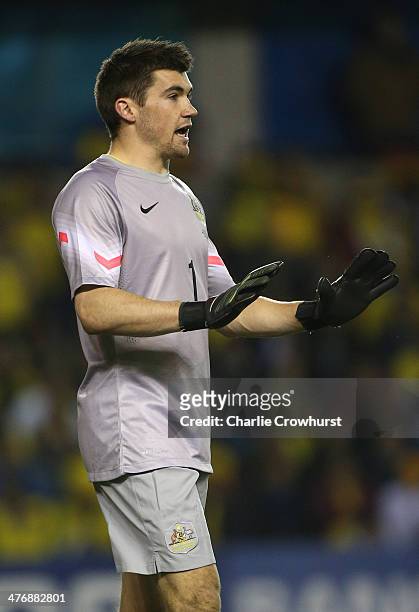Maty Ryan of Australia during the International Friendly match between Australia and Ecuador at The Den on March 05, 2014 in London, England.