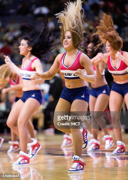 The Wizard's Girls perform during the first half of their game against the Utah Jazz played at the Verizon Center in Washington, Wednesday, Mar. 5,...