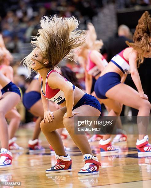 The Wizard's Girls perform during the first half of their game against the Utah Jazz played at the Verizon Center in Washington, Wednesday, Mar. 5,...