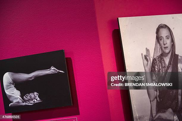 With AFP Story by Shaun TANDON: US-India-minorities-museum A photo shows Marilyn Monroe in a yoga position at the Smithsonian Museum of Natural...