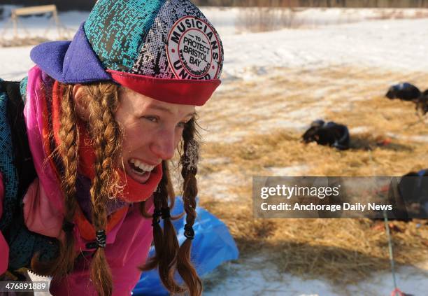 Monica Zappa at the Nikolai checkpoint during the 2014 Iditarod Trail Sled Dog Race on Wednesday, March 5 in Alaska.