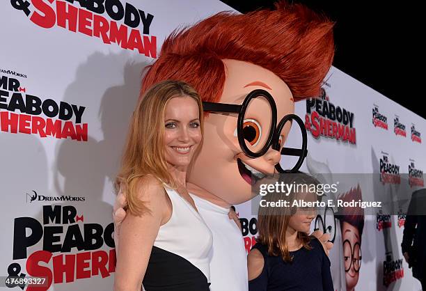 Actress Leslie Mann and Iris Apatow attend the premiere of Twentieth Century Fox and DreamWorks Animation's "Mr. Peabody & Sherman" at Regency...