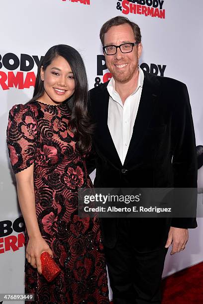 Director Rob Minkoff and Crystal Kung attend the premiere of Twentieth Century Fox and DreamWorks Animation's "Mr. Peabody & Sherman" at Regency...