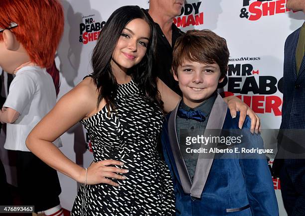 Actors Ariel Winter and Max Charles attend the premiere of Twentieth Century Fox and DreamWorks Animation's "Mr. Peabody & Sherman" at Regency...