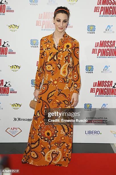 Francesca Inaudi attends the 'La Mossa Del Pinguino' premiere at Cinema Adriano on March 5, 2014 in Rome, Italy.