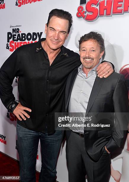 Actor Patrick Warburton and executive producer Jason Clark attend the premiere of Twentieth Century Fox and DreamWorks Animation's "Mr. Peabody &...