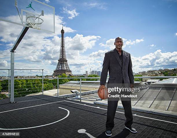 In this handout image provided by Jordan Brand, Michael Jordan paid a visit to Palais 23 this afternoon on Friday June 12, Joined by his frequent...