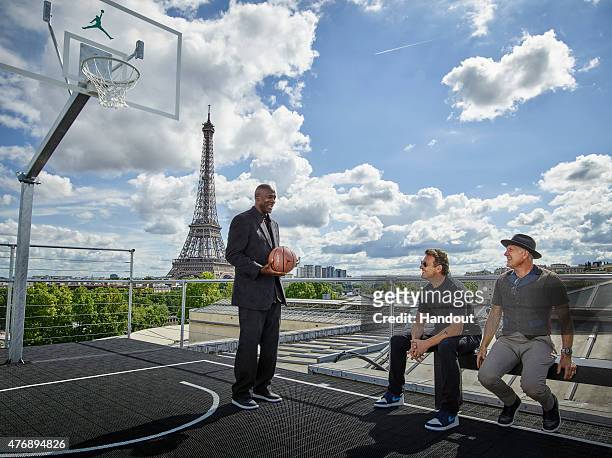 In this handout image provided by Jordan Brand, Michael Jordan paid a visit to Palais 23 this afternoon on Friday June 12, Joined by his frequent...