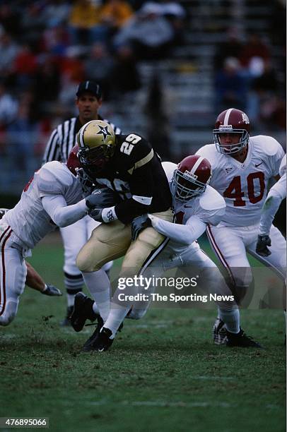 Clark Lea of the Vanderbilt Commodores runs with the ball against the Alabama Crimson Tide on November 2, 2002.