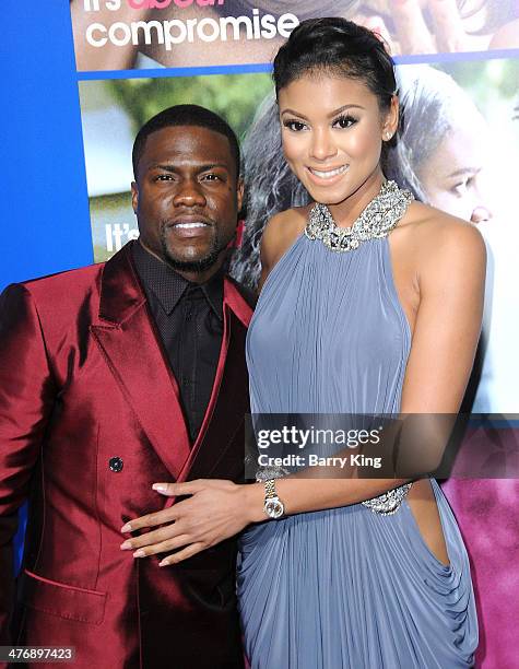 Actor/comedian Kevin Hart and Eniko Parrish attend the Pan African Film & Arts Festival premiere of 'About Last Night' on February 11, 2014 at...