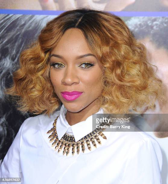 Rapper Lil' Mama attends the Pan African Film & Arts Festival premiere of 'About Last Night' on February 11, 2014 at ArcLight Cinemas Cinerama Dome...