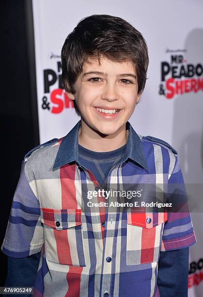 Actor Joshua Rush attends the premiere of Twentieth Century Fox and DreamWorks Animation's "Mr. Peabody & Sherman" at Regency Village Theatre on...