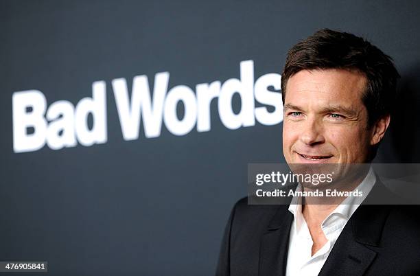 Actor Jason Bateman arrives at the Los Angeles premiere of "Bad Words" at the ArcLight Cinemas Cinerama Dome on March 5, 2014 in Hollywood,...
