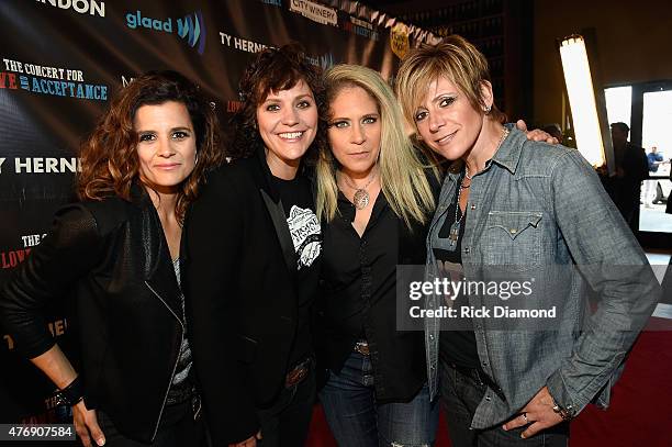 Nini Camps, Kisten Ellis-Henderson, Cathy Henderson and Deana Tauriello of Antigone Rising attend The Concert For Love And Acceptance at City Winery...