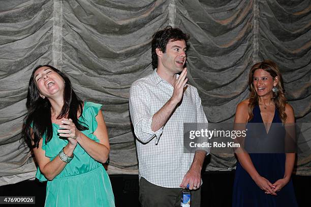 Bill Hader introduces the film with The Moms, Denise Albert and Melissa Musen Gerstein at The Moms "Inside Out" Mamazzi Event With Bill Hader at...