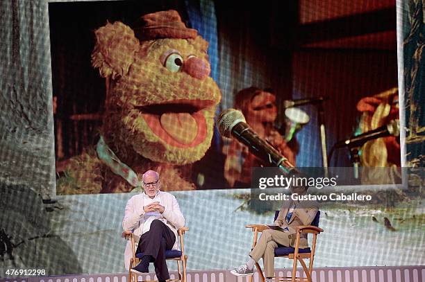 Frank Oz and James Arnold Taylor participate in Star Wars Weekend at Walt Disney World on June 12, 2015 in Orlando, Florida.