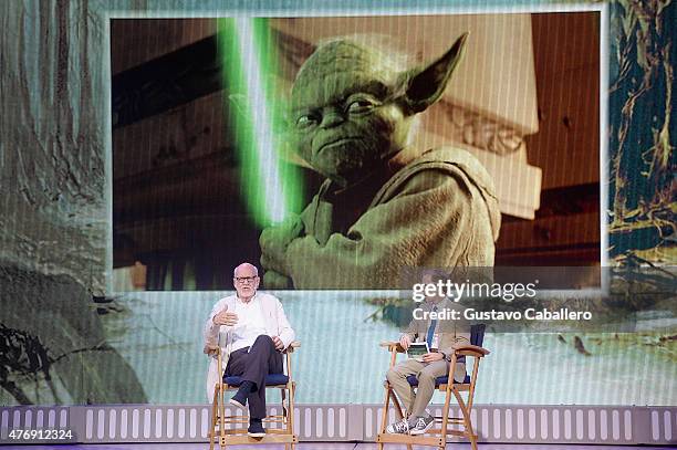 Frank Oz and James Arnold Taylor participate in Star Wars Weekend at Walt Disney World on June 12, 2015 in Orlando, Florida.