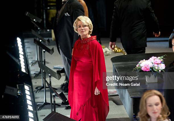 Emma Thompson performs at the 2014 The New York Philharmonic Spring Gala featuring "Sweeney Todd: The Demon Barber of Fleet Street" at Josie...