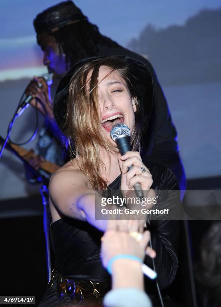 Samantha Urbani of Blood Orange performs at the Armory Party at The Museum of Modern Art on March 5, 2014 in New York City.