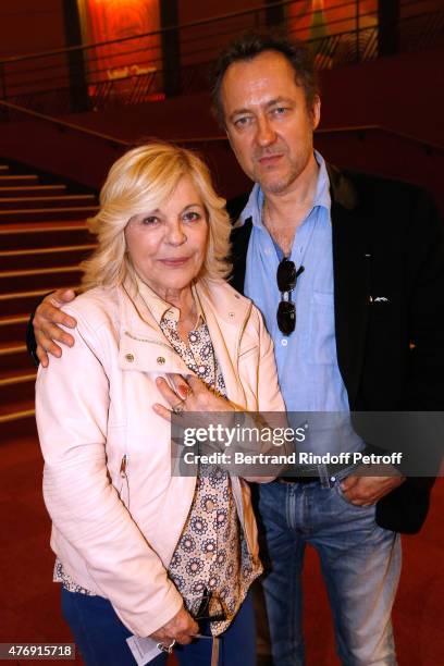 Singer Nicoletta and her husband Jean Christophe Molinier attend Humorist Berangere Krief Performs at L'Olympia on June 12, 2015 in Paris, France.