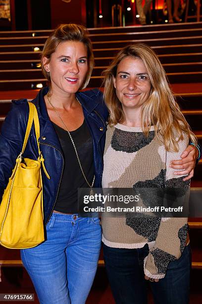 Granddaughter by marriage of Sean Connery, Journalist Stephanie Renouvin and Galerist Maya Muller attend Humorist Berangere Krief Performs at...