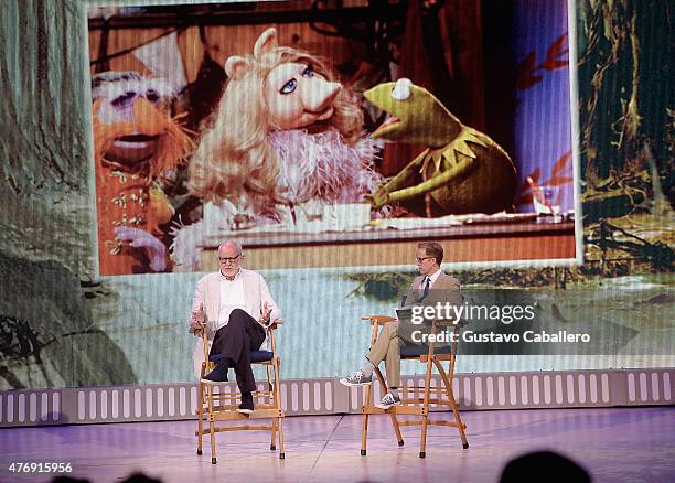 Frank Oz and James Arnold Taylor participate in Star Wars Weekend at Walt Disney World on June 12, 2015 in Orlando, Florida.