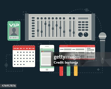 Flat Design Music Elements Icon Set Flat Design Music Elements Icon Set