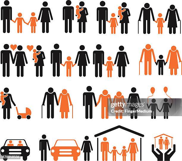 familie ikonen-satz - männlicher teenager stock-grafiken, -clipart, -cartoons und -symbole