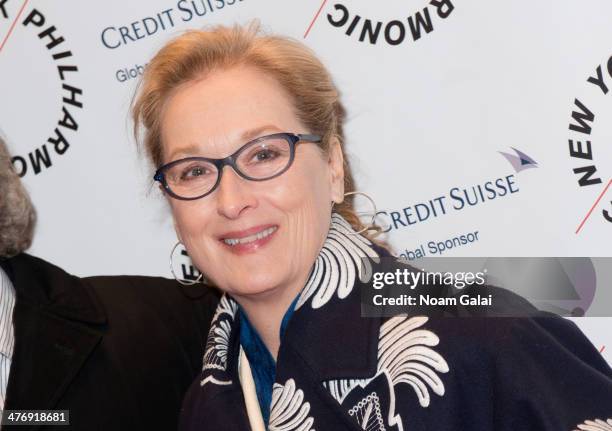 Actress Meryl Streep attends the 2014 The New York Philharmonic Spring Gala featuring "Sweeney Todd: The Demon Barber of Fleet Street" at Josie...