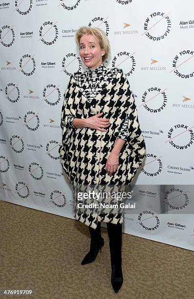 Actress Emma Thompson attends the 2014 The New York Philharmonic Spring Gala featuring "Sweeney Todd: The Demon Barber of Fleet Street" at Josie...