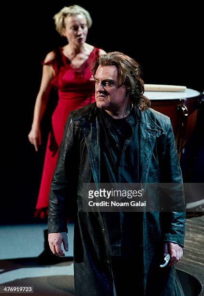 Emma Thompson and Bryn Terfel perform at the 2014 The New York Philharmonic Spring Gala featuring "Sweeney Todd: The Demon Barber of Fleet Street" at...