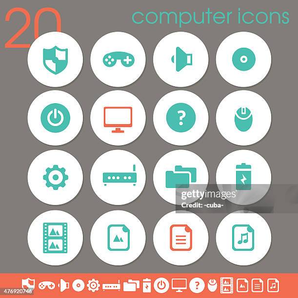 computer icons | flat white circles collection - power supply box stock illustrations