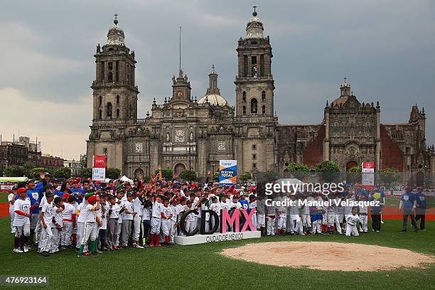 General view during day 1 of the Home Run Derby as part of Mexican Baseball League 90th anniversary celebration at Main Square on June 12, 2015 in...