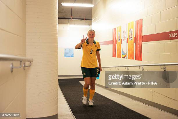 Caitlin Foord of Australia walks up the tunnel after the Group D match between Australia and Nigeria of the FIFA Women's World Cup 2015 at Winnipeg...