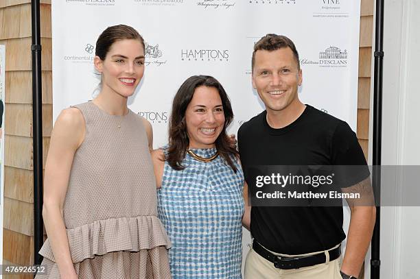 Hilary Rhoda, Samantha Yanks, and Sean Avery attend as Hamptons Magazine celebrates cover stars Sean Avery and Hilary Rhoda at Barn & Vine on June...