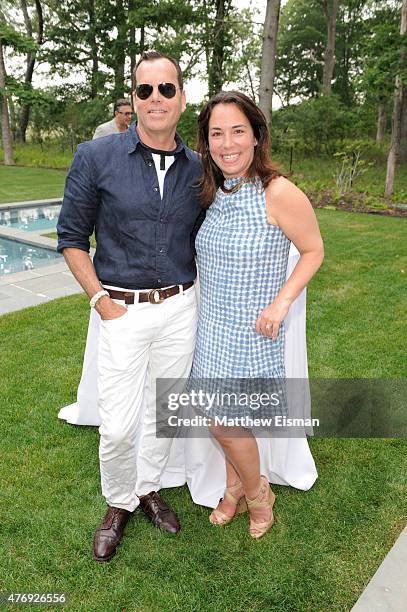 Scott Currie and Samantha Yanks attend as Hamptons Magazine celebrates cover stars Sean Avery and Hilary Rhoda at Barn & Vine on June 12, 2015 in...