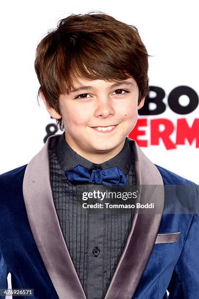 Actor Max Charles attends the "Mr. Peabody & Sherman" Los Angeles premiere held at the Regency Village Theatre on March 5, 2014 in Westwood,...