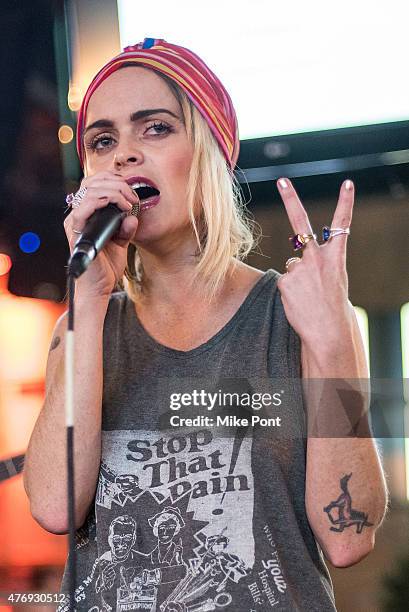 Actress Taryn Manning performs at the "Orange is the New Black" season 3 premiere party benefiting the Women's Prison Association at The Ainsworth on...