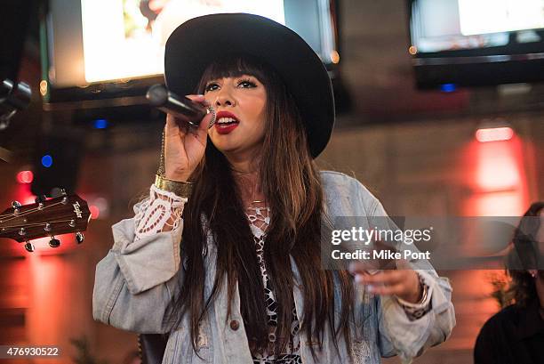 Actress Jackie Cruz performs at the "Orange is the New Black" season 3 premiere party benefiting the Women's Prison Association at The Ainsworth on...